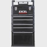 Excel Mobile Cabinet Tool Storage Box 4 Drawer Garage Tool Chest with Wheel