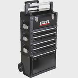 Excel Mobile Cabinet Tool Storage Box 4 Drawer Garage Tool Chest with Wheel