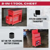 Excel Roller Tool Chest Cabinet 8 Drawers Storage Toolbox Red