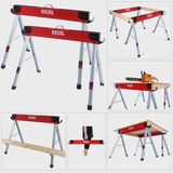 Excel Steel Sawhorse Heavy Duty Twin Pack 1000kg Capacity