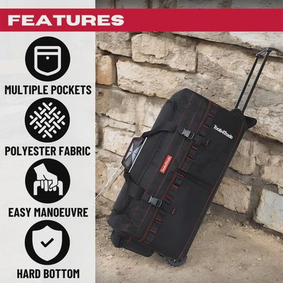 Excel Tools4Trade 26&quot; Heavy Duty Tool Bag with Wheels Black