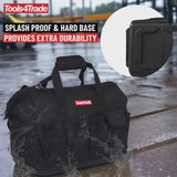 Tools4Trade 18" Tool Bag with Multi-Pockets & Hard Base - Black