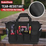 Tools4Trade 18" Tool Bag with Multi-Pockets & Hard Base - Black