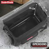 Tools4Trade 20" Heavy-Duty Tool Bag with Multi-Pockets & Hard Base - Black