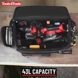 Tools4Trade 20" Heavy-Duty Tool Bag with Multi-Pockets & Hard Base - Black