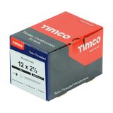 Timco 12 x 2 1/2" Twin Threaded Woodscrews Countsunk Head Zinc (200/Box) 12212CWZ