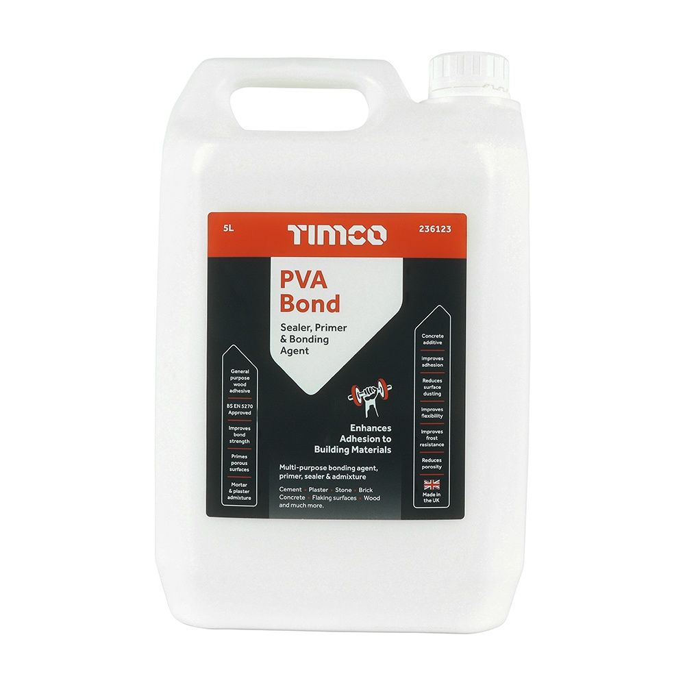 Timco 236123 PVA Bond 5L- Dries Clear