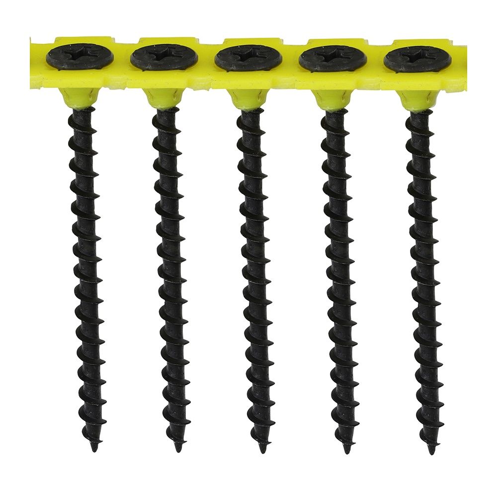 Timco 3.5 x 55mm Coarse Threaded Collated Drywall Black Screws (1000) 00055COLDYS
