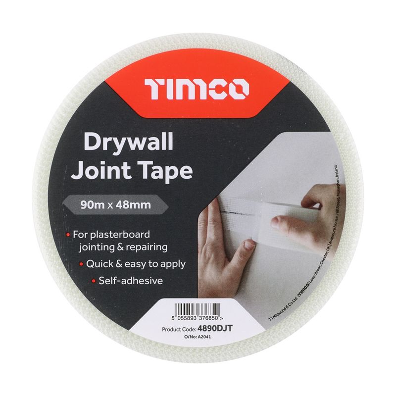 Timco 90m x 48mm white Drywall Joint Quick &amp; Easy Tape 4890DJT