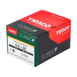 Timco 5.0 x 20mm Classic Multi-Purpose Screws Countsunk Head Yellow (200/Box) 50020CLAF
