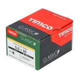 Timco 5.0 x 30mm Classic Multi-Purpose Screws Countsunk Head Yellow (200/Box) 50030CLAF