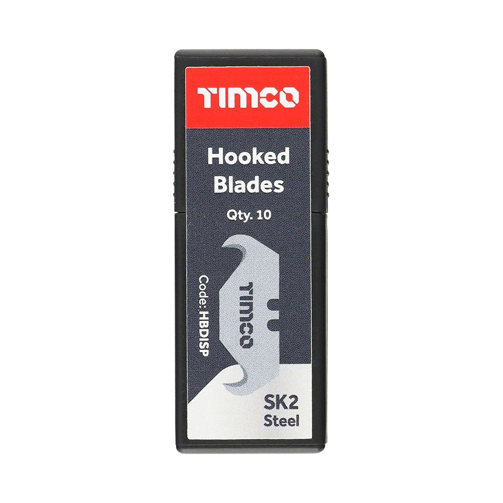 Timco 50mm Hooked Utility Knife Blade 2&quot; 10 Piece HBDISP