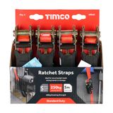 Timco 5m x 25mm Veto Standard S Hook Ratchet Straps STD 5RS4S