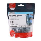 Timco 6 x 50 mm Hex Set & Hex Nut BZP M6 (70/TimBag) 650SNZB