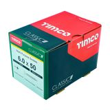 Timco 6.0 x 50mm Classic Multi-Purpose Screws Countsunk Head Yellow (200/Box) 60050CLAF