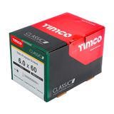 Timco 6.0 x 60mm Classic Multi-Purpose Screws Countsunk Head Yellow (200/Box) 60060CLAF