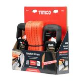 Timco 6m x 35mm Ratchet Straps J Hook Commercial Duty Polyester 6RS2J