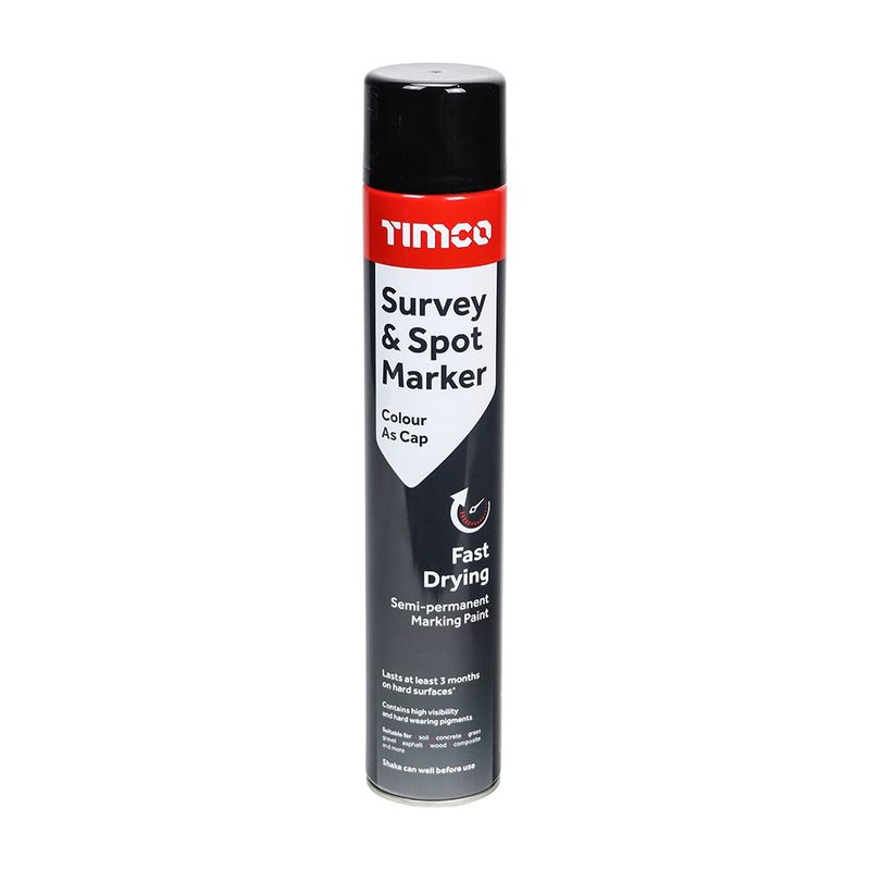 Timco 750ML Semi-Permanent Survey &amp; Line Marker Spray - Black