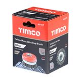 Timco 80mm Angle Grinder Cup Brush Twisted Knot Steel Wire 80TCT