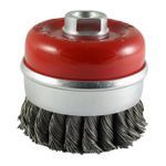 Timco 80mm Angle Grinder Cup Brush Twisted Knot Steel Wire 80TCT