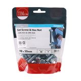 Timco 8 x 50 mm Hex Set & Hex Nut BZP M8 (40/TimBag) 850SNZB
