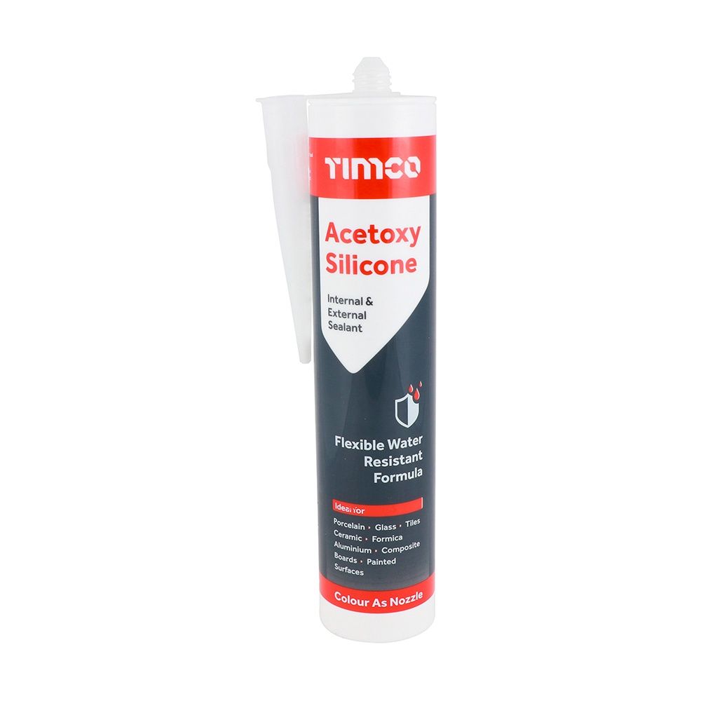Timco Acetoxy Silicone 300ml Cartridge - Clear 732098