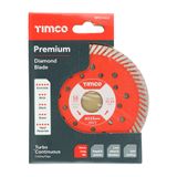 Timco 115mm Addax Multi-Material Premium Diamond Blade Turbo Continuous 115 x 22.2mm MM115222