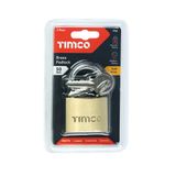 Timco 50mm Brass Padlock Double locking brass cylinder P50