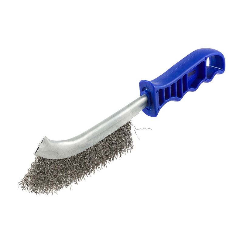 Timco BWHB 255mm Stainless Steel Wire Hand Brush - Blue