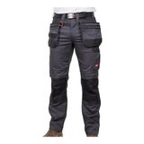 Timco W30 L32 Craftsman Trousers Heavy Duty 4-way Grey/Black CTGBK3032