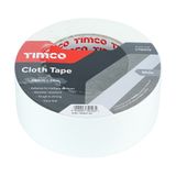 Timco 50m x 48mm Standard Cloth Tape White Tough & strong CTWHITE