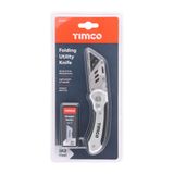 Timco 60 x 19 x 0.6mm Folding Utility Knife & Blades 253017