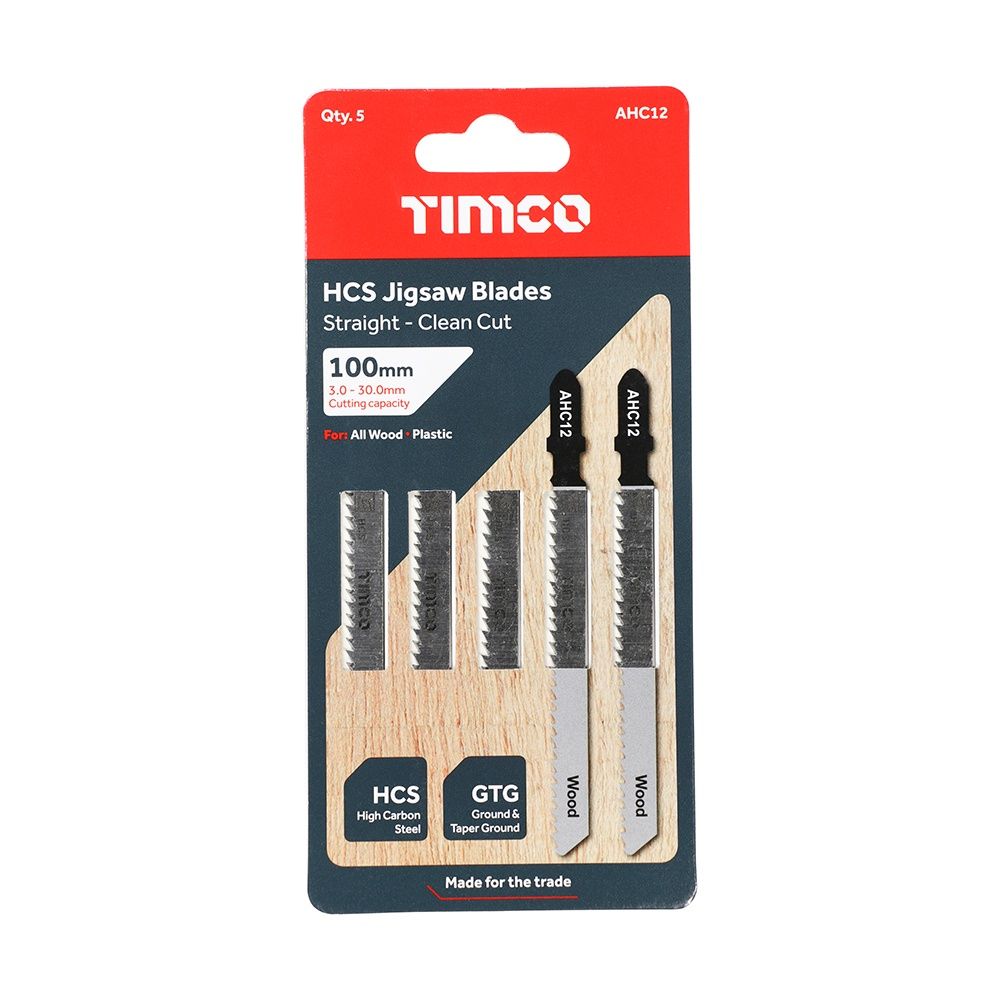 Timco Jigsaw Blades - Wood Cutting - HCS Blades - T101B AHC12