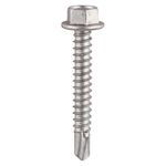Timco 5.5 x 19mm Metal Construction Light Section Screws Hex Self-Drilling Exterior Silver Organic L19B