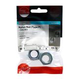 Timco M16 Nylon Nut DIN 982 BZP Type P Zink Plated (4/Tim Pack) 16NPP