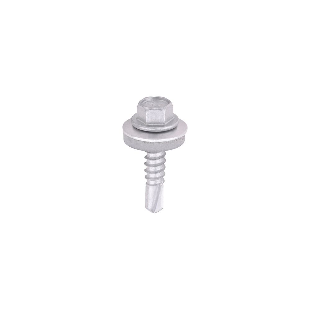 Timco Metal Construction Light Section Screws - Hex - EPDM Washer - Self-Drilling - Exterior - Silver Organic 5.5 x 25