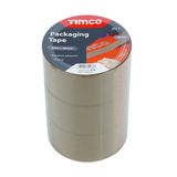Timco 50m x 48mm Packaging Tape Brown Strong Excellent Adhesion Pack of 3 PTB