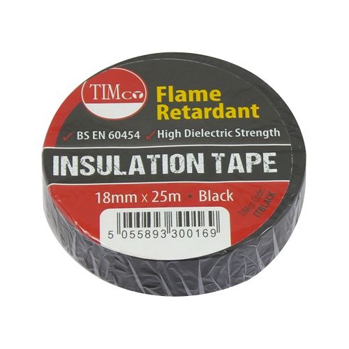 Timco PVC Insulation Tape - Black 25m x 18mm ITBLACK