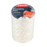 Timco 50m x 48mm Packaging Tape Clear Strong Excellent Adhesion Pack of 3 PTC