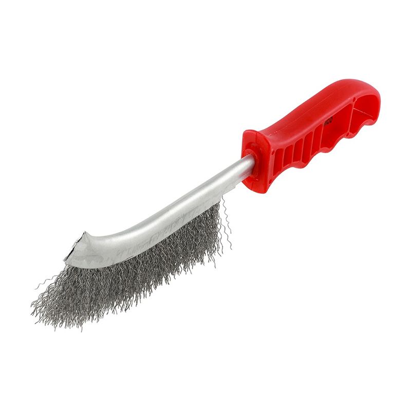 Timco RWHB 255mm Steel Wire Hand Brush - Red