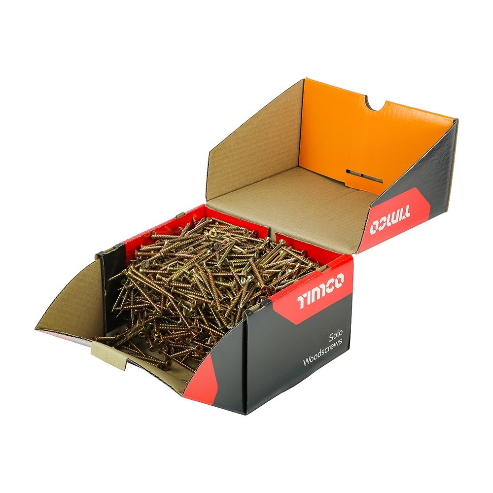 Timco Solo Chipboard &amp; Woodscrews - Industry Pack - PZ - Double Countersunk - Yellow 5.0 x 70 50070SOLOIND