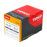 Timco 5.0 x 80mm Solo Chipboard & Woodscrews - PZ - Double Countersunk - Yellow 50080SOLOC