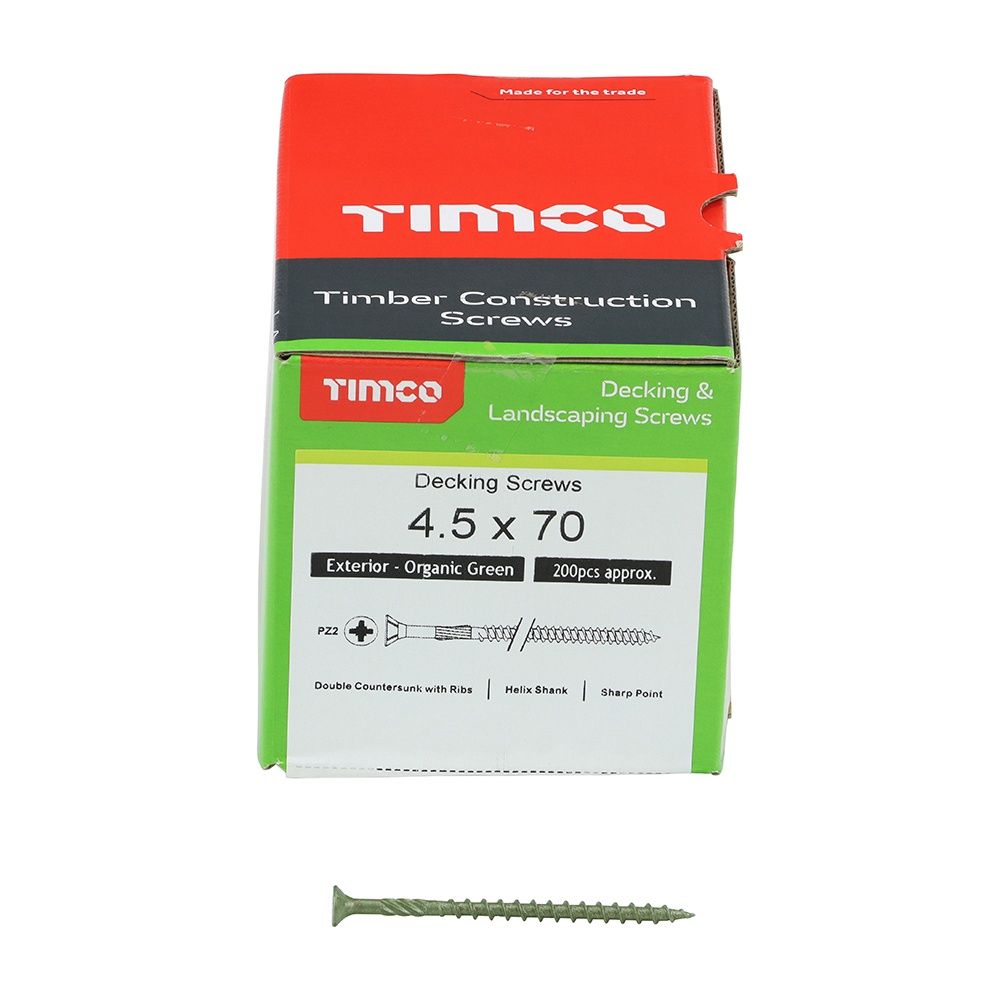 Timco Solo Decking Screw PZ2 - Green / 4.5 x 70 / 200 EA 70SOLOD200