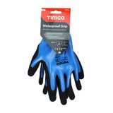 Timco Waterproof Grip Gloves Sandy Nitrile Foam Coated Polyester Large 770775