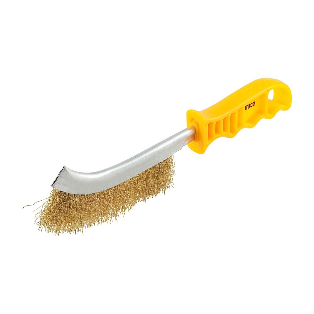 Timco YWHB 255mm Brass Wire Hand Brush - Yellow