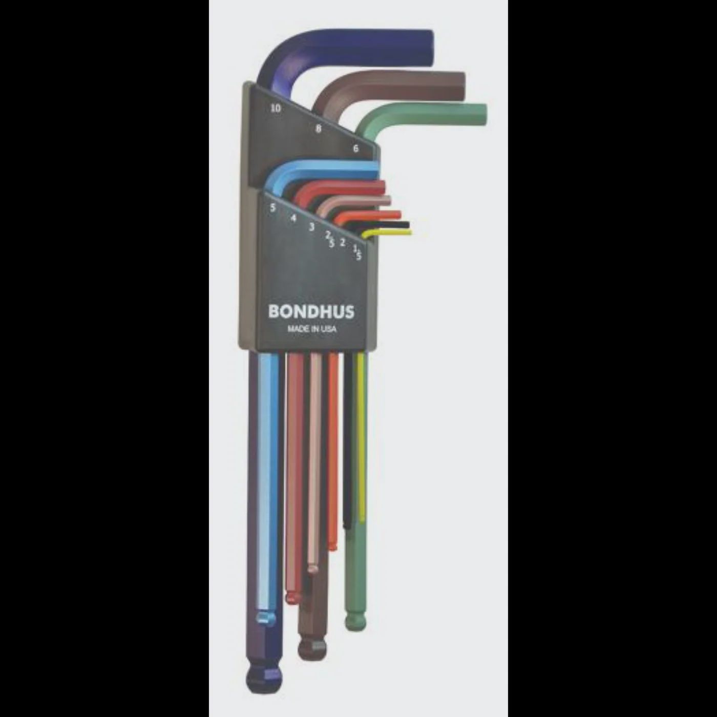 Bondhus BON69499 Colour Guard Ballend Hex Key 9 Pcs Metric Set  1.5mm-10mm