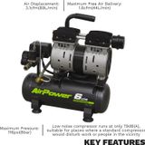 Sealey - SAC0607S - 6L Low Noise Direct Drive Air Compressor 0.7hp