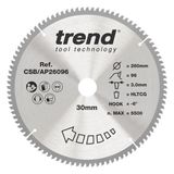 Trend CSB/AP26096 - Trend Aluminium/Plastic Circular Saw Blade 260mm x 30mm x 96T