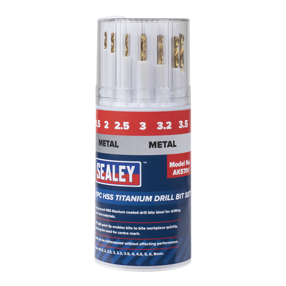 Sealey HSS Titanium Drill Bit Set 11pc AK5701