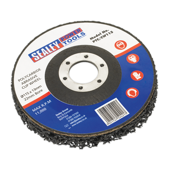 Sealey Polycarbide Cup Wheel 115 x 13 x 22mm PTC/CW115